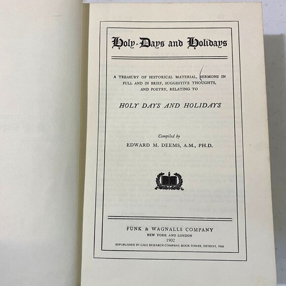 Holy Days and Holidays Hardcover Edward M. Deems Antique Book 1900s - Picture 5 of 14